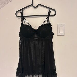 Black Sheer Lace Bra